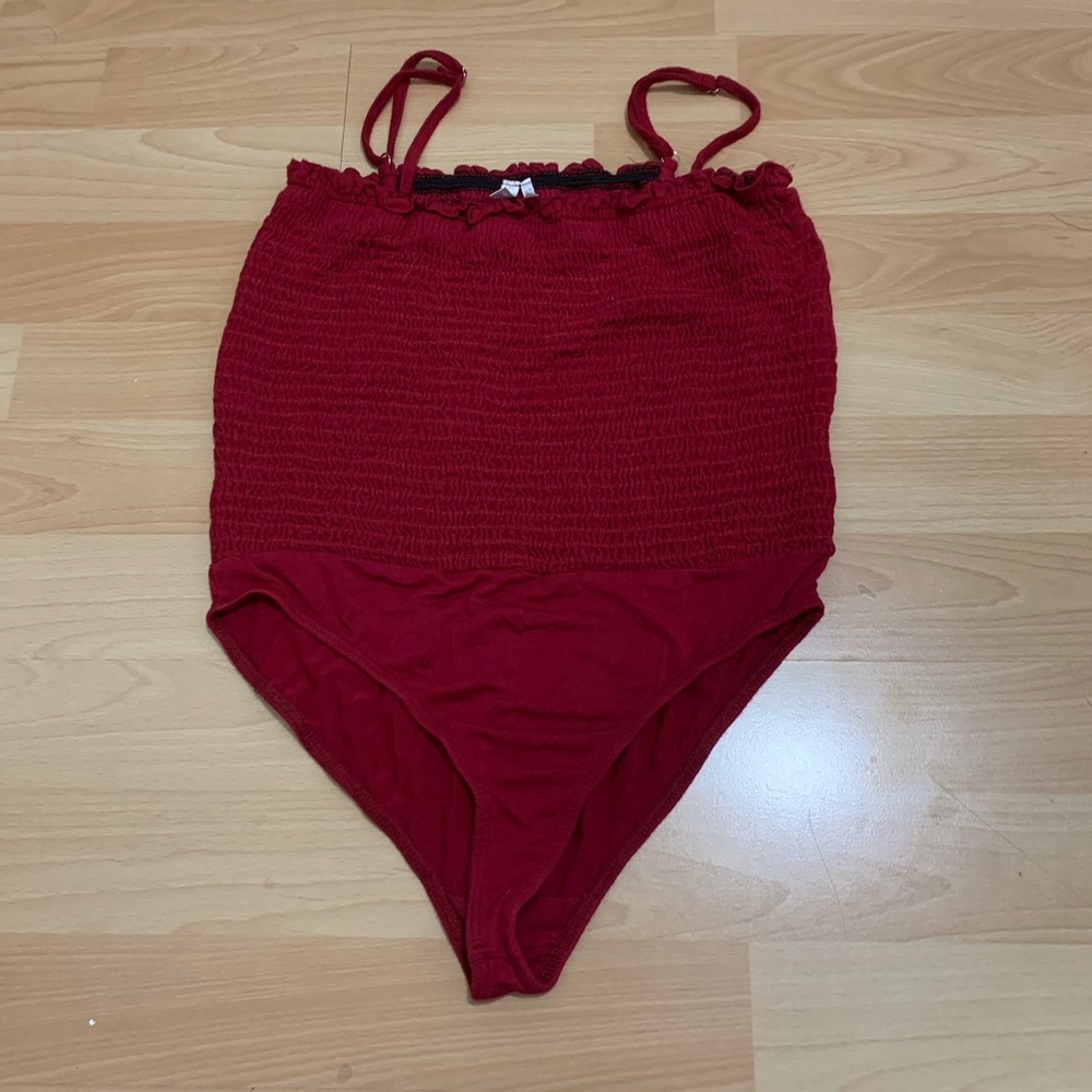 Red, maroon bodysuit